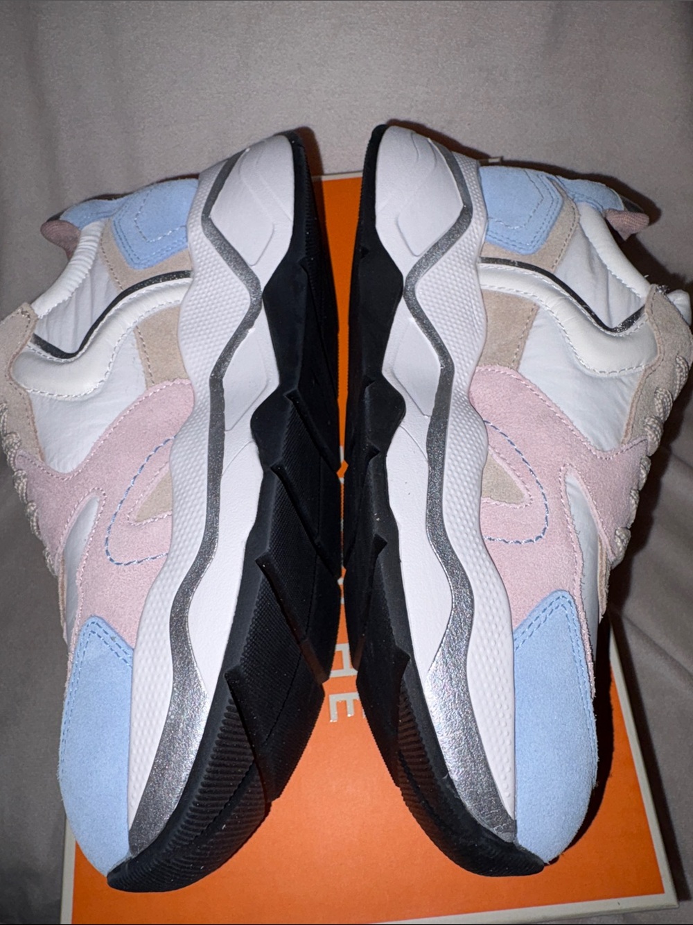 NWT VOILE BLANCHE CLUB119 Nylon and Suede Sneaker in Sky Blue- Pink- White - Picture 15 of 16